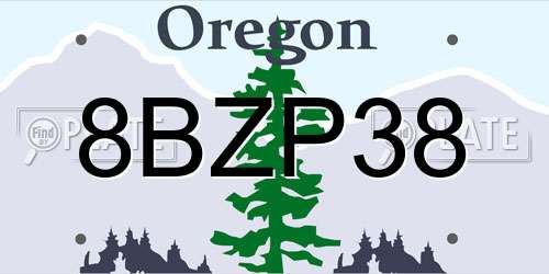 8BZP38 Oregon License Plate