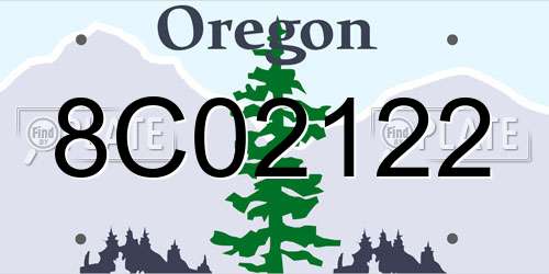 8C02122 Oregon License Plate