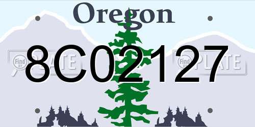 8C02127 Oregon License Plate