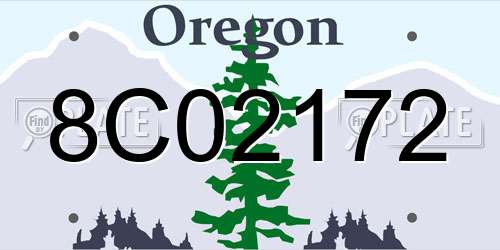 8C02172 Oregon License Plate