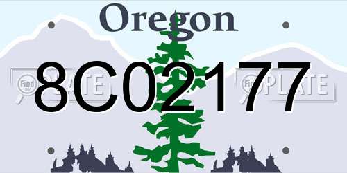 8C02177 Oregon License Plate