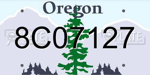 8C07127 Oregon License Plate