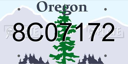 8C07172 Oregon License Plate
