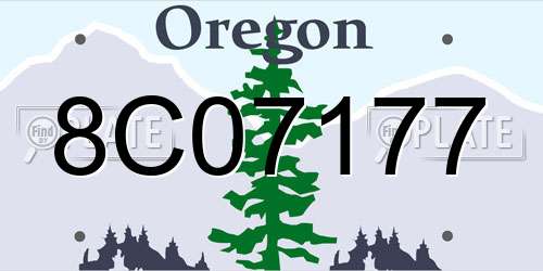 8C07177 Oregon License Plate