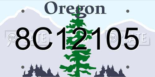 8C12105 Oregon License Plate
