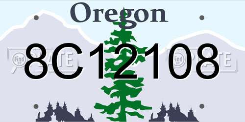 8C12108 Oregon License Plate