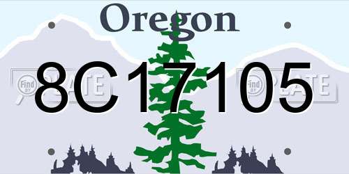 8C17105 Oregon License Plate