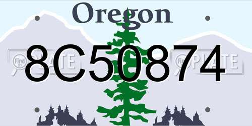 8C50874 Oregon License Plate