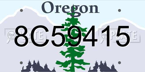 8C59415 Oregon License Plate