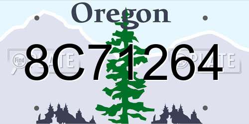 8C71264 Oregon License Plate