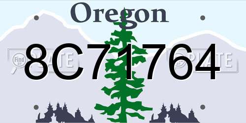 8C71764 Oregon License Plate