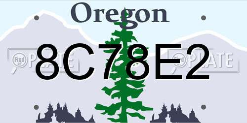 8C78E2 Oregon License Plate