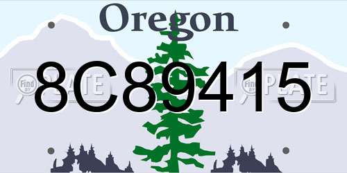 8C89415 Oregon License Plate