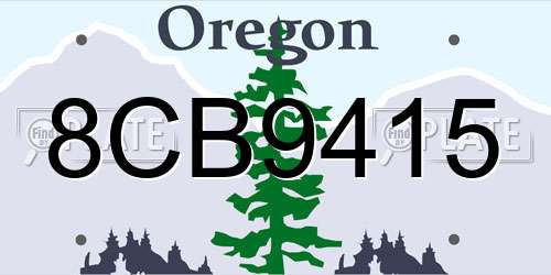 8CB9415 Oregon License Plate
