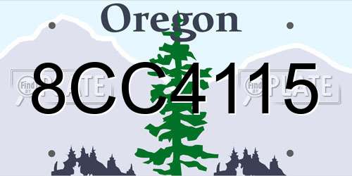 8CC4115 Oregon License Plate