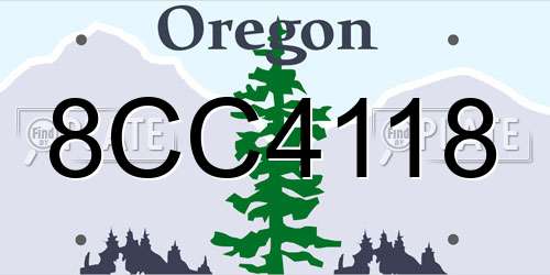 8CC4118 Oregon License Plate