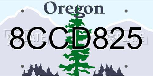 8CCD825 Oregon License Plate