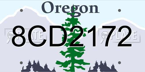 8CD2172 Oregon License Plate