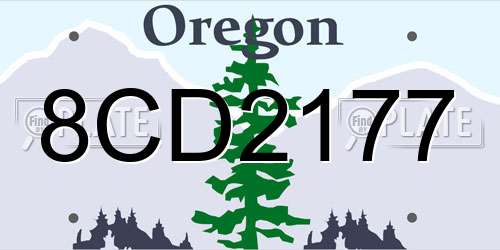 8CD2177 Oregon License Plate