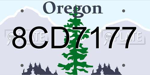 8CD7177 Oregon License Plate