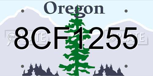 8CF1255 Oregon License Plate