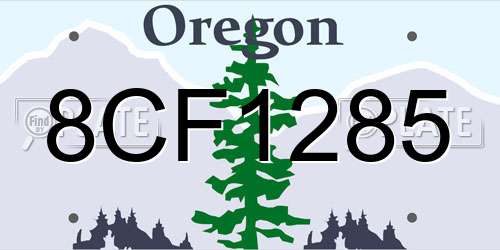 8CF1285 Oregon License Plate