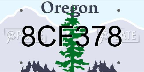 8CF378 Oregon License Plate