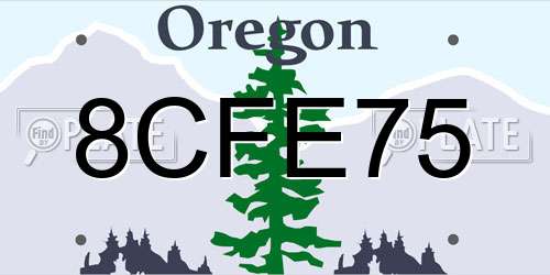8CFE75 Oregon License Plate