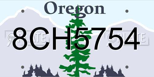 8CH5754 Oregon License Plate