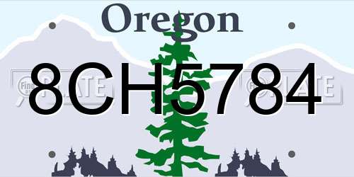 8CH5784 Oregon License Plate
