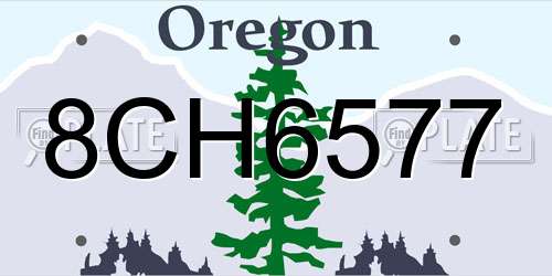 8CH6577 Oregon License Plate