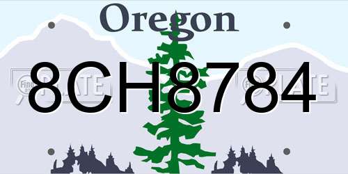 8CH8784 Oregon License Plate