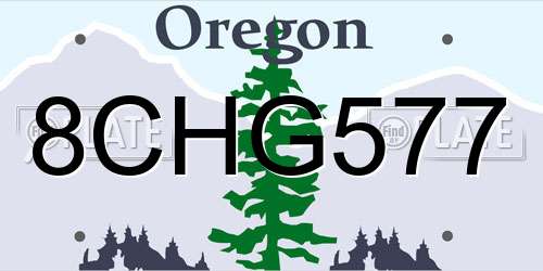 8CHG577 Oregon License Plate