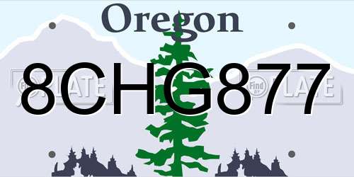 8CHG877 Oregon License Plate