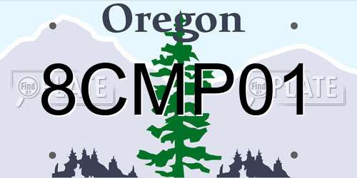 8CMP01 Oregon License Plate