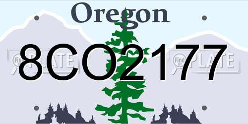 8CO2177 Oregon License Plate