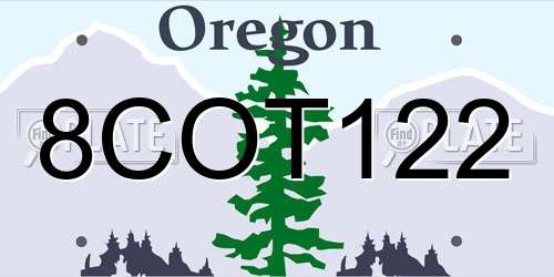 8COT122 Oregon License Plate
