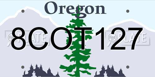 8COT127 Oregon License Plate