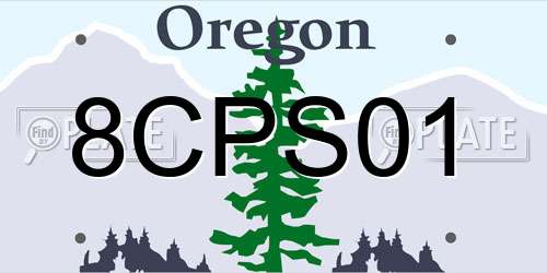 8CPS01 Oregon License Plate