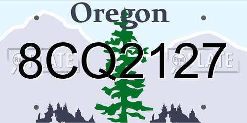 8CQ2127 Oregon License Plate