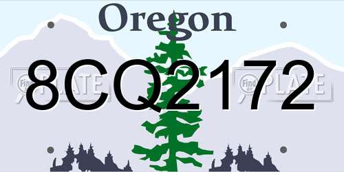 8CQ2172 Oregon License Plate