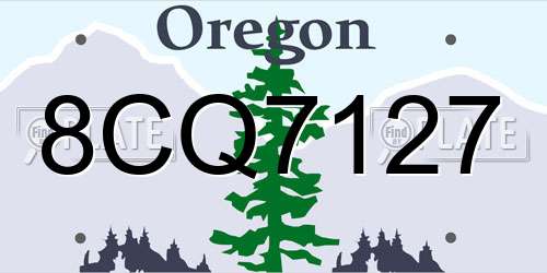 8CQ7127 Oregon License Plate