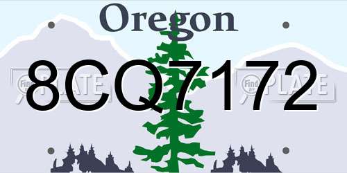 8CQ7172 Oregon License Plate