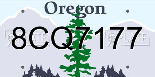 8CQ7177 Oregon License Plate