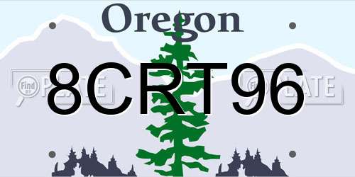 8CRT96 Oregon License Plate