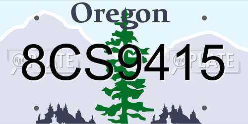 8CS9415 Oregon License Plate
