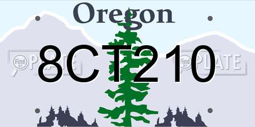 8CT210 Oregon License Plate