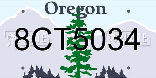 8CT5034 Oregon License Plate