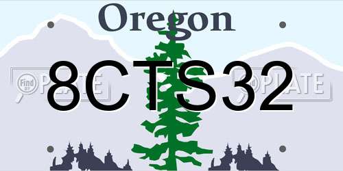 8CTS32 Oregon License Plate