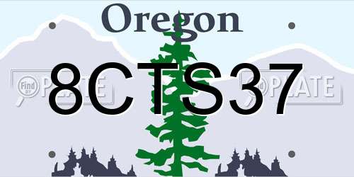 8CTS37 Oregon License Plate